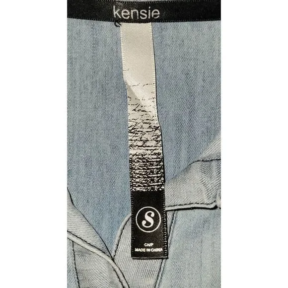Kensie Chambray Jean Shirt Size Small - Picture 3 of 4